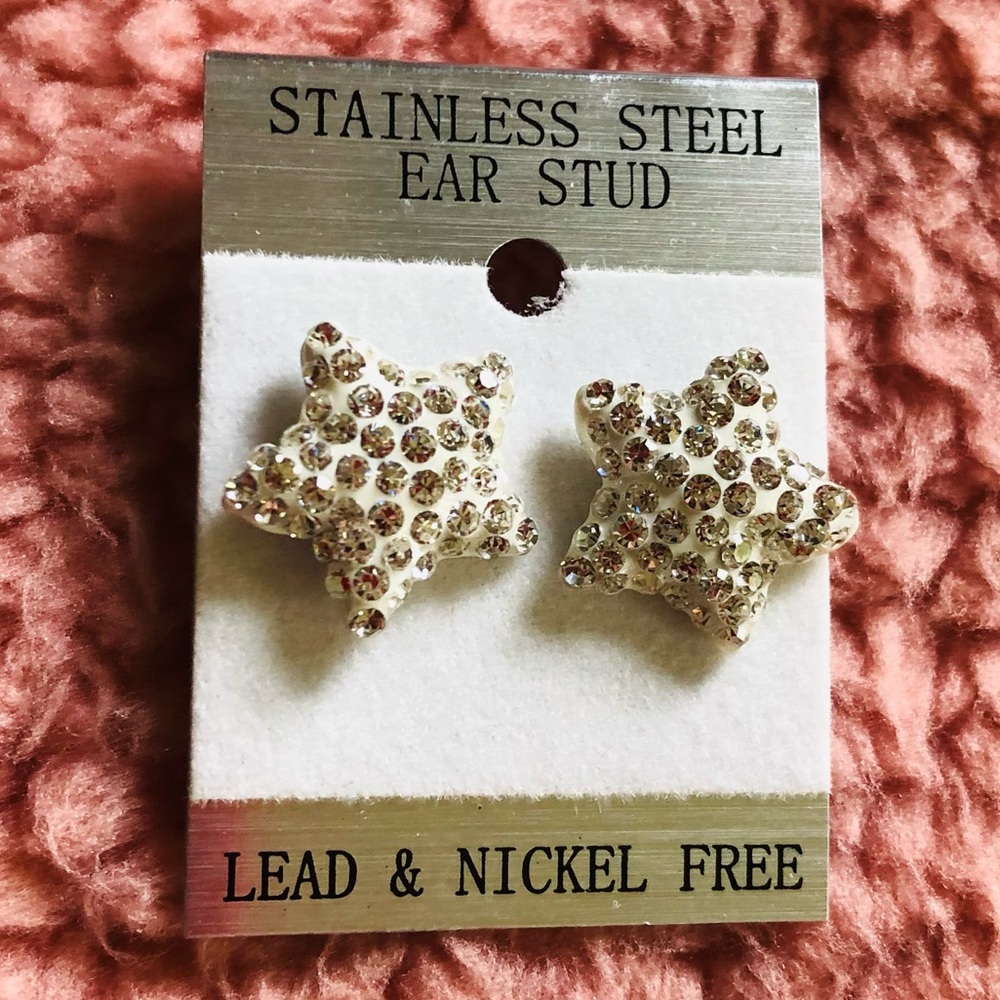 ⭐️ Puffy Star Studs with Swarovski Crystals ⭐️